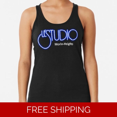 Woman A Black Racerback Tank Top W&B Logo MH White